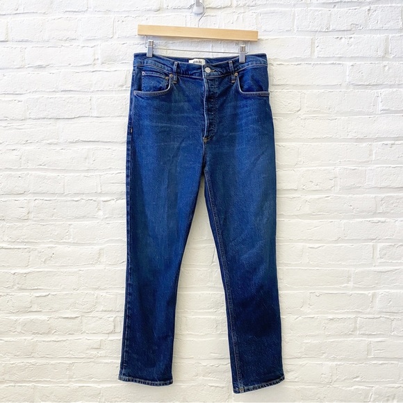 AGOLDE || Riley Long High Rise Straight Leg Stretch Jeans Divided 30 - Picture 2 of 9
